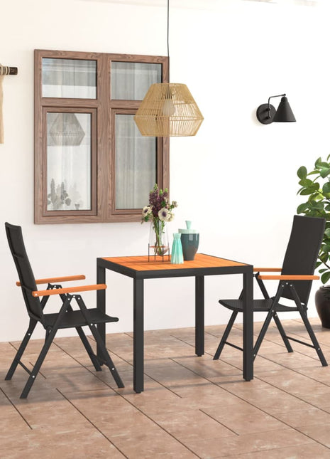 3-Delige Tuinset Zwart En Bruin