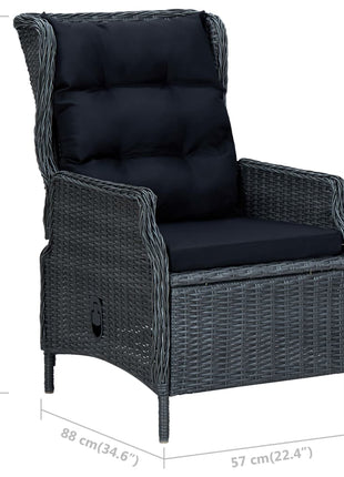 9-Delige Tuinset Met Kussens Poly Rattan