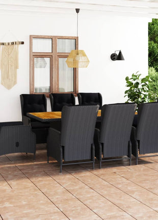 9-Delige Tuinset Met Kussens Poly Rattan