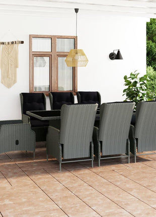 9-Delige Tuinset Met Kussens Poly Rattan