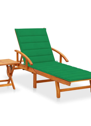 Ligbed Met Tafeltje En Kussen Massief Acaciahout