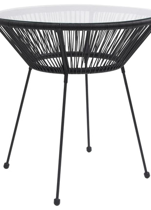 5-Delige Tuinset Pvc-Rattan Zwart