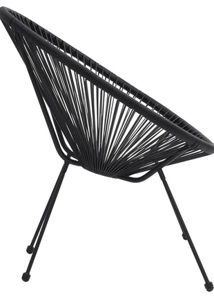 5-Delige Tuinset Pvc-Rattan Zwart