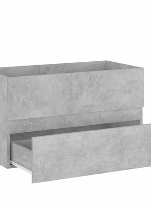 2-delige Badkamermeubelset bewerkt hout betongrijs