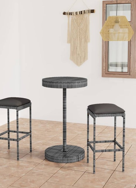 5-Delige Tuinbarset Met Kussens Poly Rattan