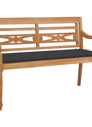 Bankje Batavia Met Kleurig Kussen Teakhout Antraciet