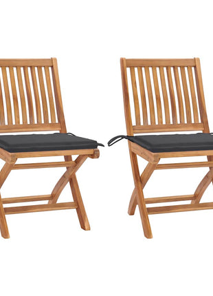 Tuinstoelen Met Kleurige Kussens Massief Teakhout Antraciet