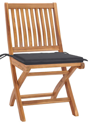 Tuinstoelen Met Kleurige Kussens Massief Teakhout Antraciet