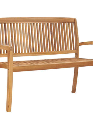 Tuinbank Stapelbaar Met Kussen 128,5 Cm Massief Teakhout Crème