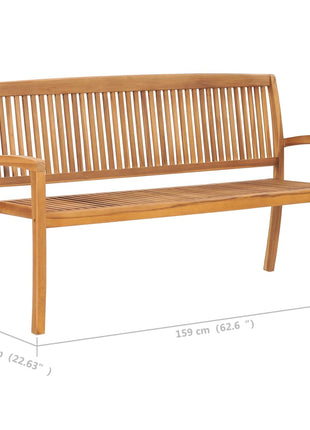 Tuinbank Stapelbaar Met Kussen 159 Cm Massief Teakhout Rood