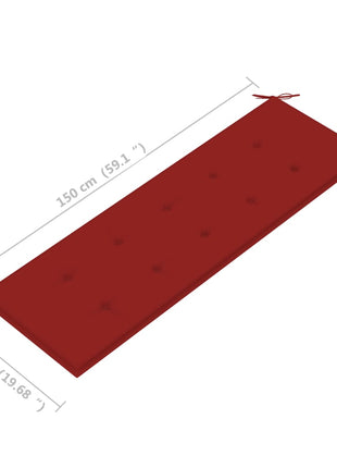Tuinbank Stapelbaar Met Kussen 159 Cm Massief Teakhout Rood