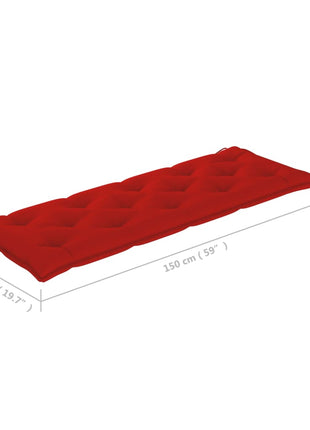 Tuinbank Stapelbaar Met Kussen 159 Cm Massief Teakhout Rood