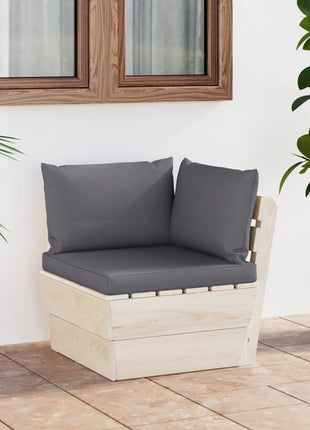 Tuinhoekbank Met Kussens Pallet Geïmpregneerd Vurenhout