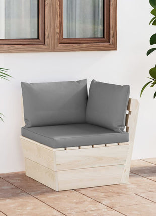 Tuinhoekbank Met Kussens Pallet Geïmpregneerd Vurenhout