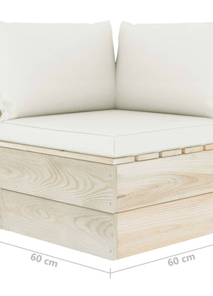 Tuinhoekbank Met Kussens Pallet Geïmpregneerd Vurenhout