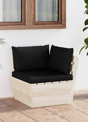 Tuinhoekbank Met Kussens Pallet Geïmpregneerd Vurenhout