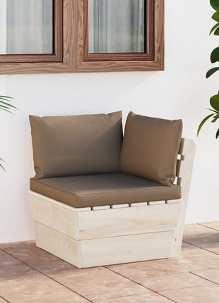 Tuinhoekbank Met Kussens Pallet Geïmpregneerd Vurenhout