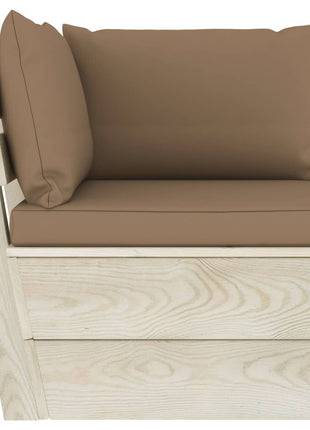 Tuinbank 2-Zits Met Kussens Pallet Vurenhout Taupe