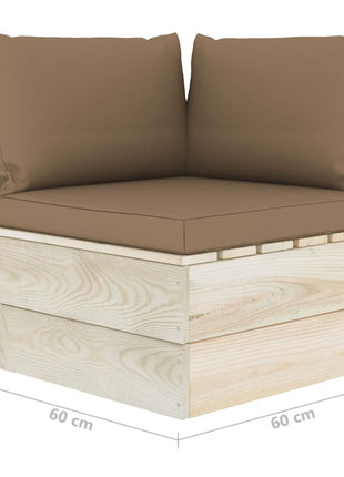 Tuinbank 2-Zits Met Kussens Pallet Vurenhout Taupe