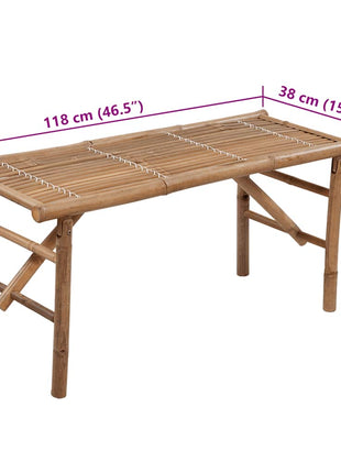 Tuinbank Inklapbaar Met Kussen 118 Cm Bamboe Antraciet