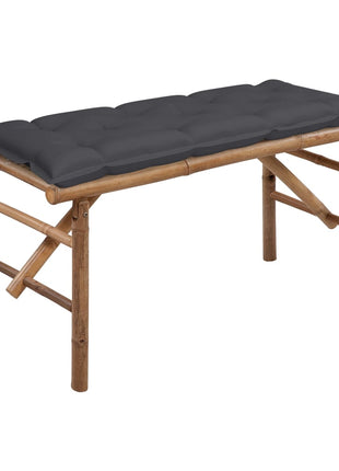 Tuinbank Inklapbaar Met Kussen 118 Cm Bamboe Antraciet