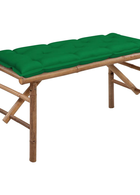 Tuinbank Inklapbaar Met Kussen 118 Cm Bamboe Groen