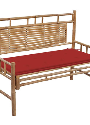 Tuinbank Met Kussen 120 Cm Bamboe Rood
