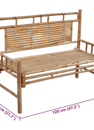 Tuinbank Met Kussen 120 Cm Bamboe Rood
