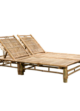 Ligbed 2-Persoons Met Kussens Bamboe