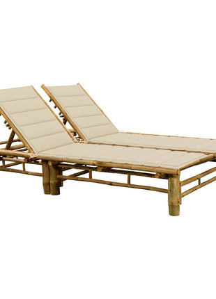 Ligbed 2-Persoons Met Kussens Bamboe