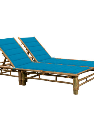 Ligbed 2-Persoons Met Kussens Bamboe