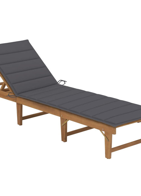 Ligbed Inklapbaar Met Kussen Massief Acaciahout