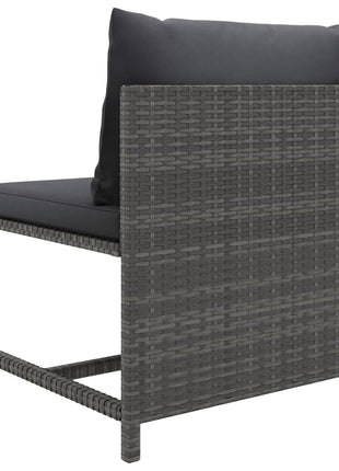 5-Delige Loungeset Met Kussens Poly Rattan
