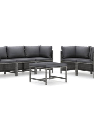 6-Delige Loungeset Met Kussens Poly Rattan
