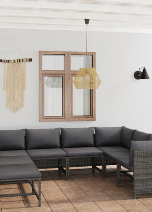 8-Delige Loungeset Met Kussens Poly Rattan