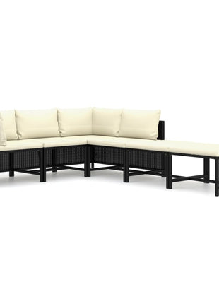 6-Delige Loungeset Met Kussens Poly Rattan