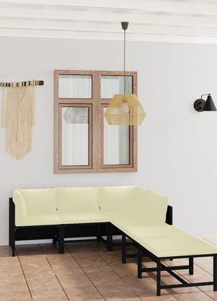 6-Delige Loungeset Met Kussens Poly Rattan