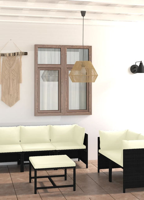 6-Delige Loungeset Met Kussens Poly Rattan