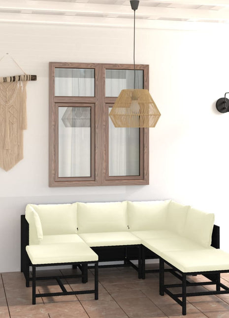 7-Delige Loungeset Met Kussens Poly Rattan