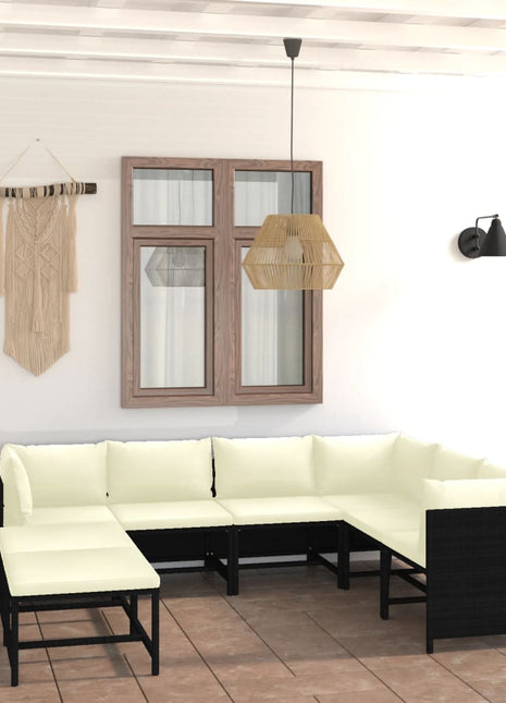 8-Delige Loungeset Met Kussens Poly Rattan