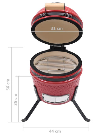Kamado Barbecue 2-In-1 56 Cm Keramiek