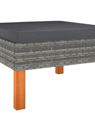 Loungeset Met Kussens Poly Rattan Grijs