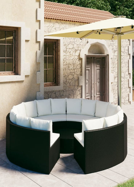 5-Delige Loungeset Met Kussens Poly Rattan