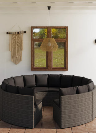 Loungeset Met Kussens Poly Rattan