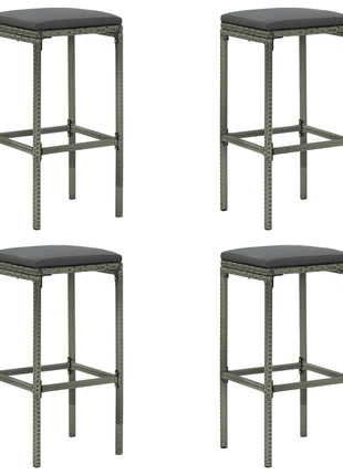 5-Delige Tuinbarset Met Kussens Poly Rattan