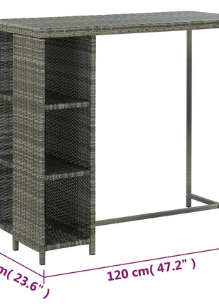 5-Delige Tuinbarset Met Kussens Poly Rattan