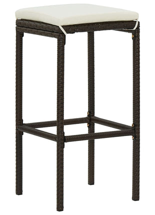 4-Delige Tuinbarset Met Kussens Poly Rattan