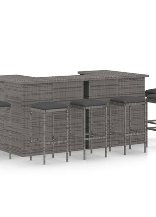 4-Delige Tuinbarset Met Kussens Poly Rattan
