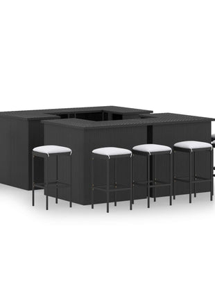 4-Delige Tuinbarset Met Kussens Poly Rattan
