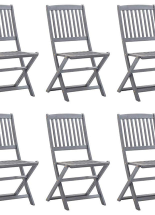 Tuinstoelen Inklapbaar Massief Acaciahout Grijs